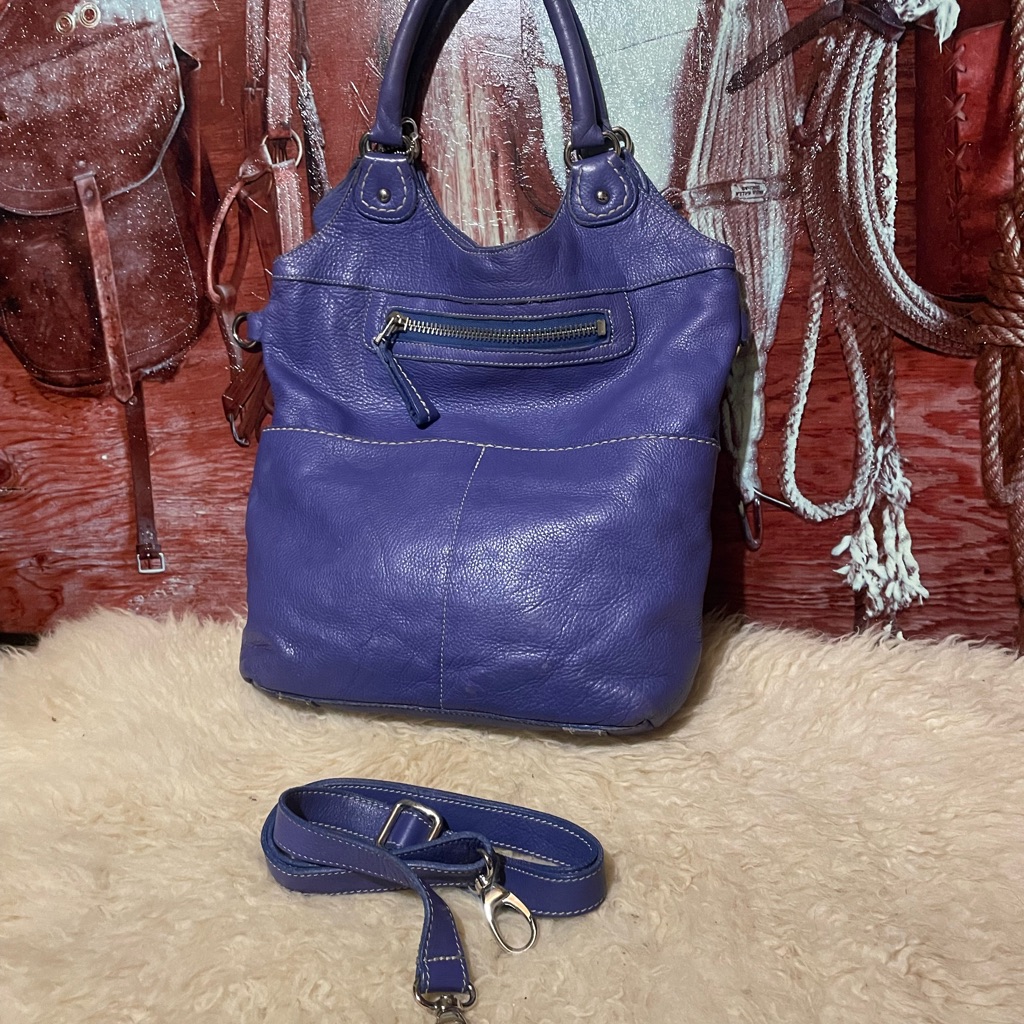 Roots Lauren Purple Leather Bag # 5